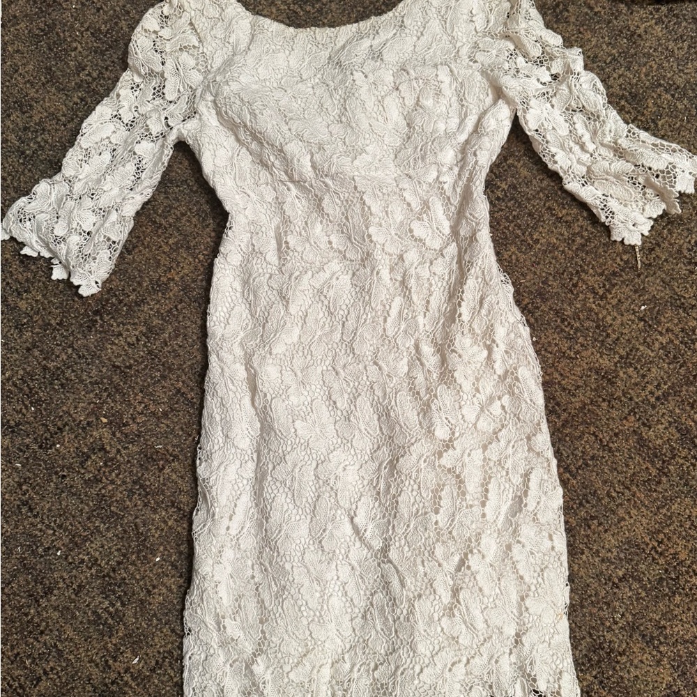Lily Pulitzer Elegant White Butterfly Lace Dress Size 2